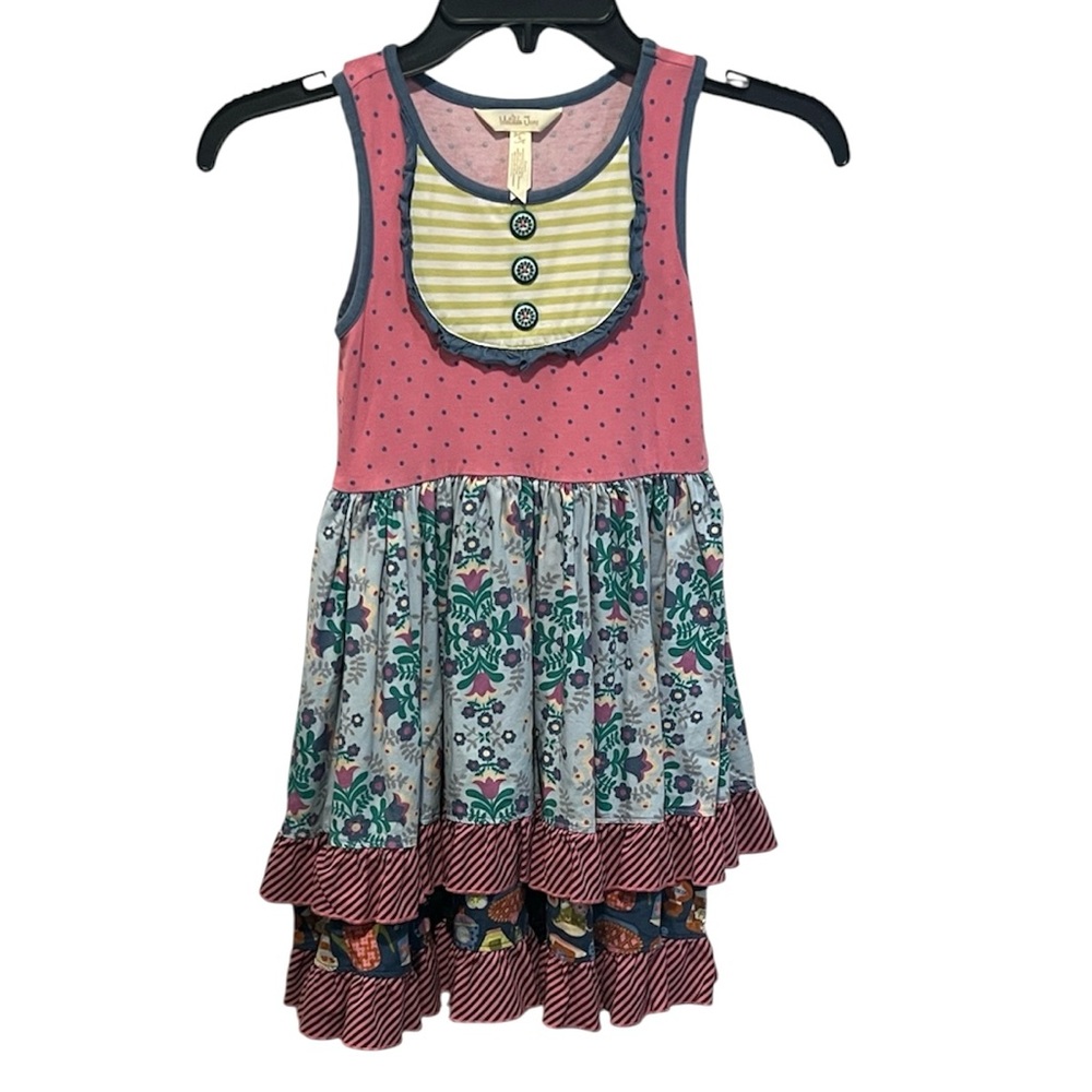 Matilda Jane put on a show cookie dress pink polka dot mixed floral print 6